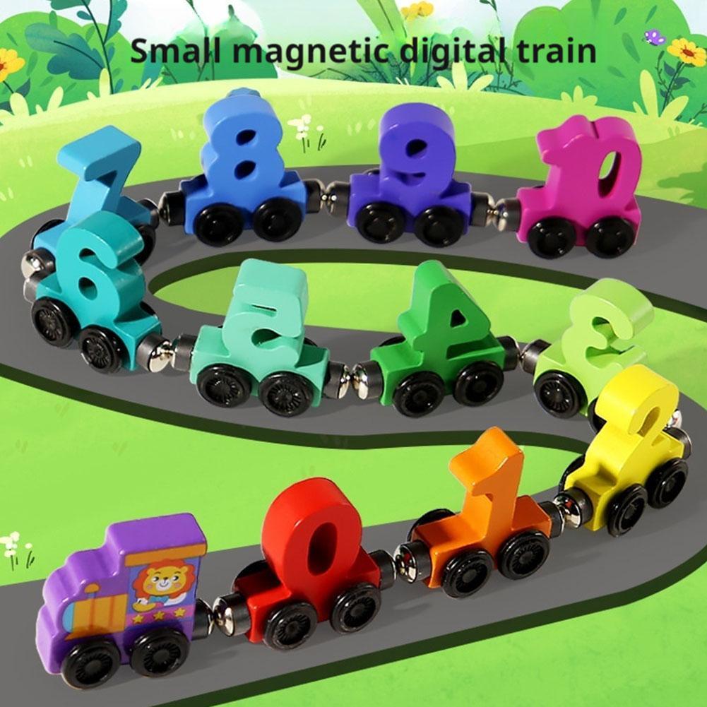 Kids Education Number - Set Kereta Angka Magnetik Kayu untuk