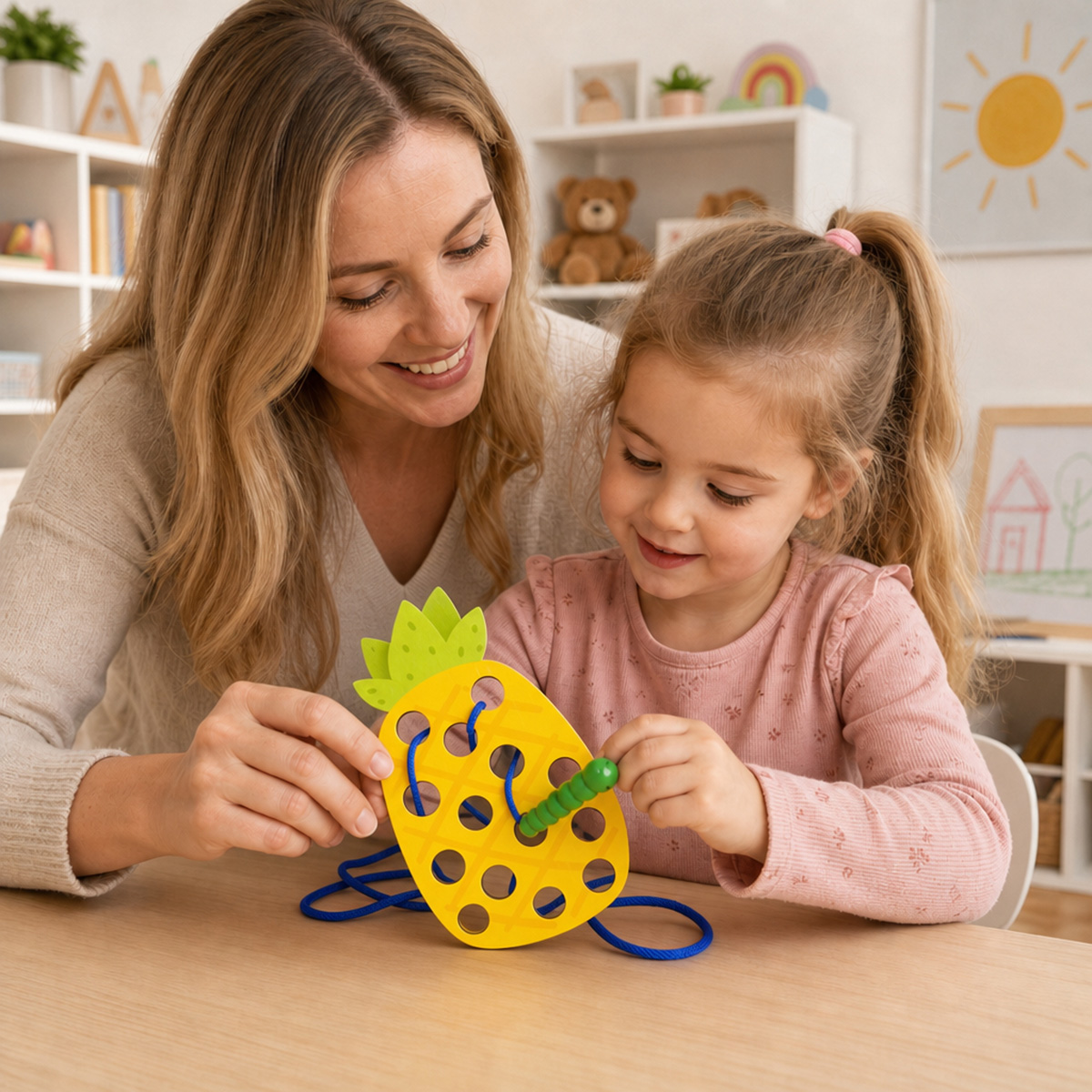 Mainan Puzzle Nanas dari Kayu  - Kids Nature Education ulasan dan harga
