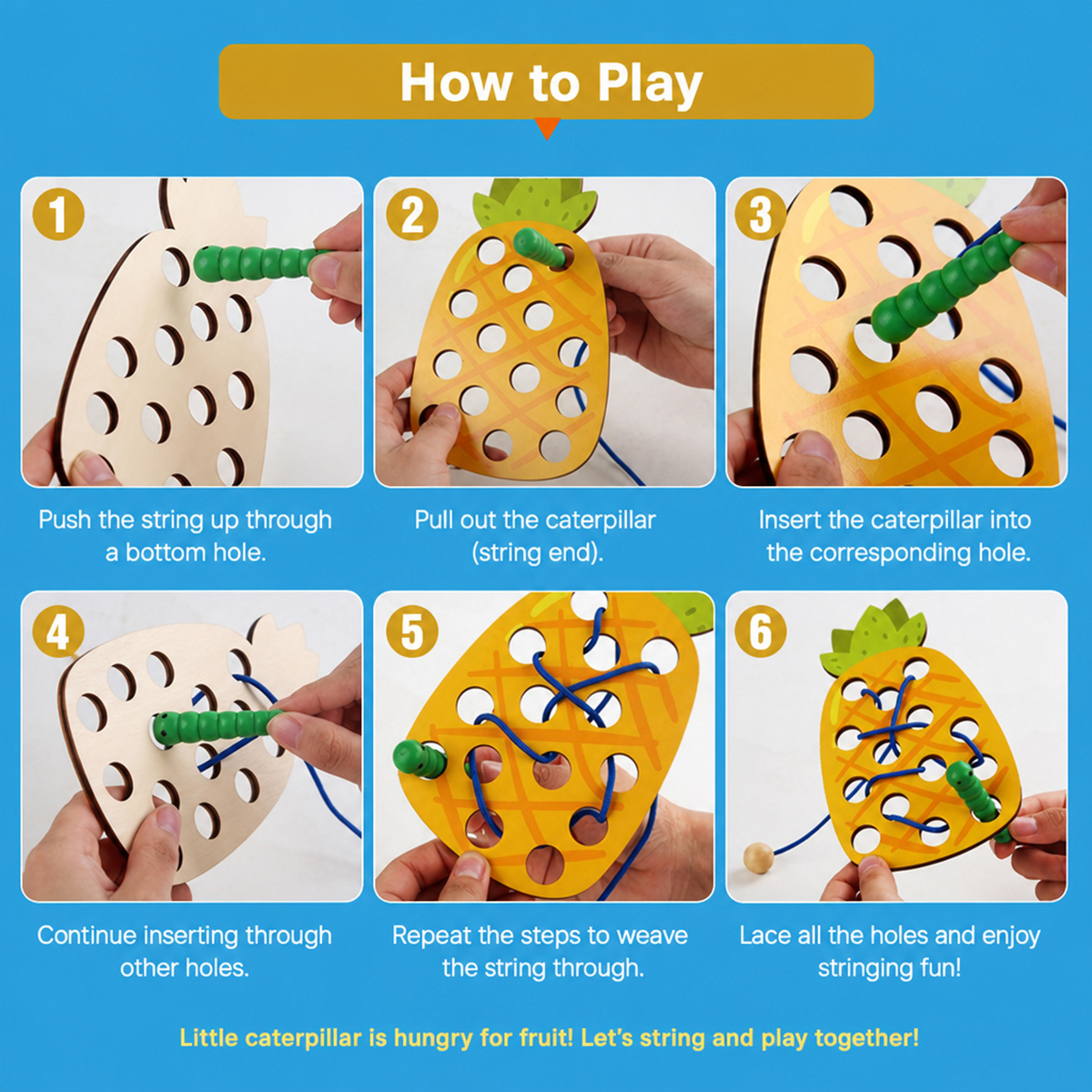 Mainan Puzzle Nanas dari Kayu  - Kids Nature Education ulasan dan harga