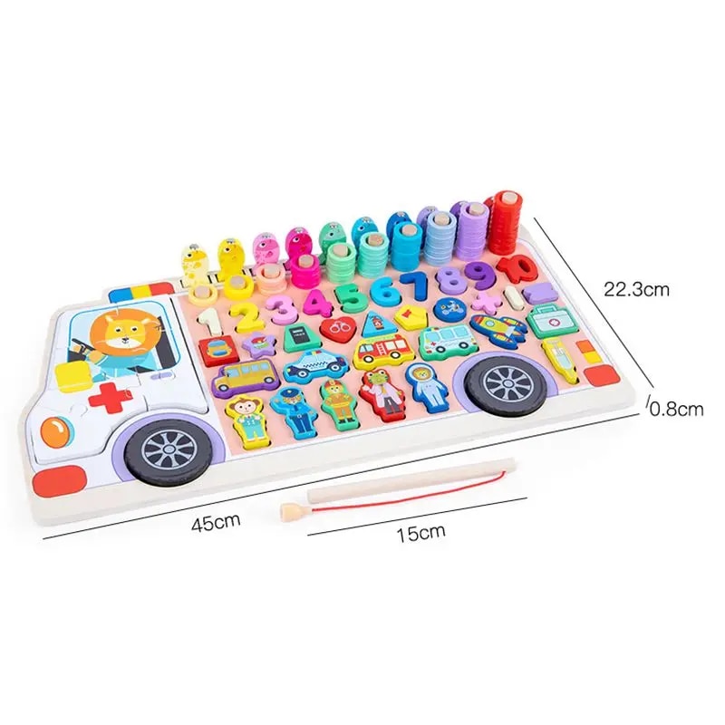 Montessori mainan kayu anak pa - Kids Education Number ulasan dan harga
